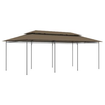vidaXL Gazebo 236.2"x117.3"x106.3" Taupe 0.6 oz/ftÂ²