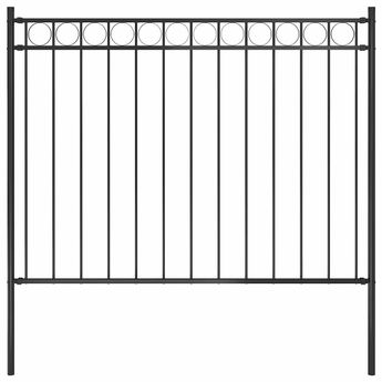 vidaXL Garden Fence ASSEN Steel 1.7x1.2 m Black