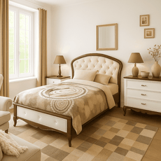 Rustic bedroom in white and brown