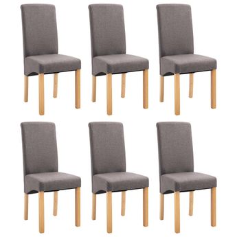vidaXL Dining Chairs 6 pcs Taupe Fabric