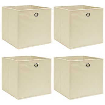 vidaXL Storage Boxes 4 pcs Cream 32x32x32 cm Fabric