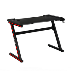 Gaming desk/computer desk, with RGB LED lighting, black/red, MACKENZIE 100cm