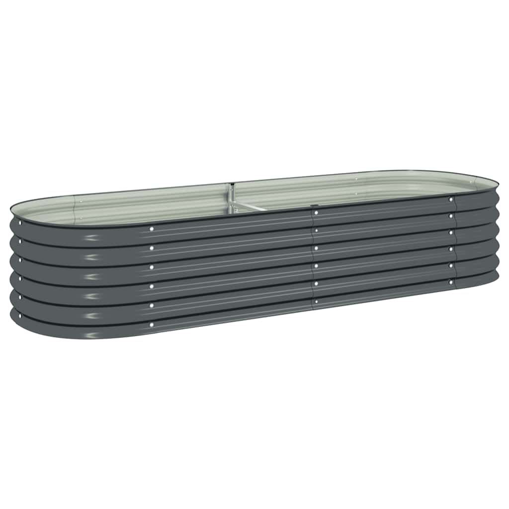vidaXL Garden Raised Bed 94.5"x31.5"x17.3" Galvanized Steel Gray