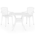 vidaXL 3 Piece Bistro Set Cast Aluminum White