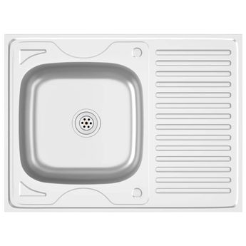 vidaXL Kitchen Sink with Drainer Set Silver 31.5"x23.6"x6.1" Stainless Steel