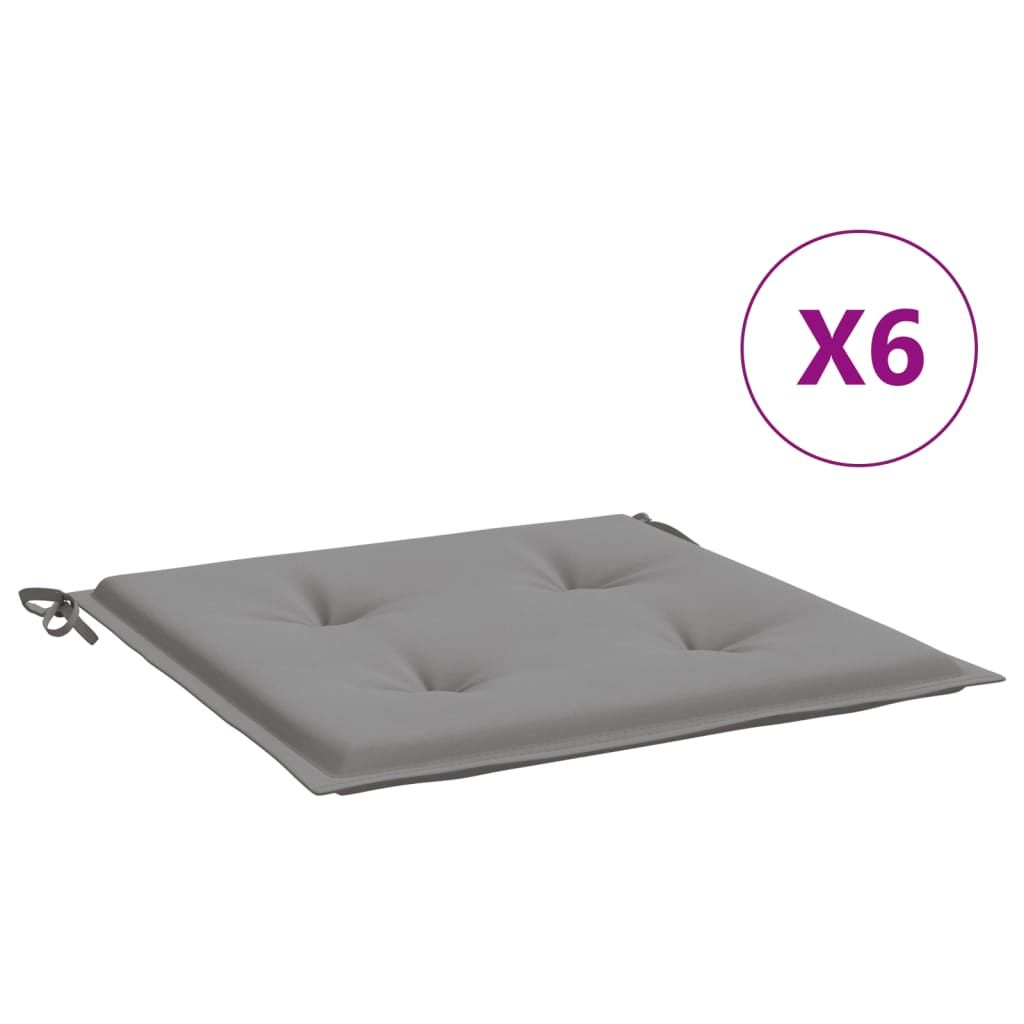 vidaXL Garden Chair Cushions 6 pcs Grey 50x50x4 cm Oxford Fabric