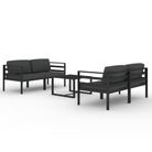 vidaXL 5 Piece Garden Lounge Set with Cushions Aluminium Anthracite