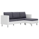 vidaXL 3-Seater Sofa with Cushions White Faux Leather