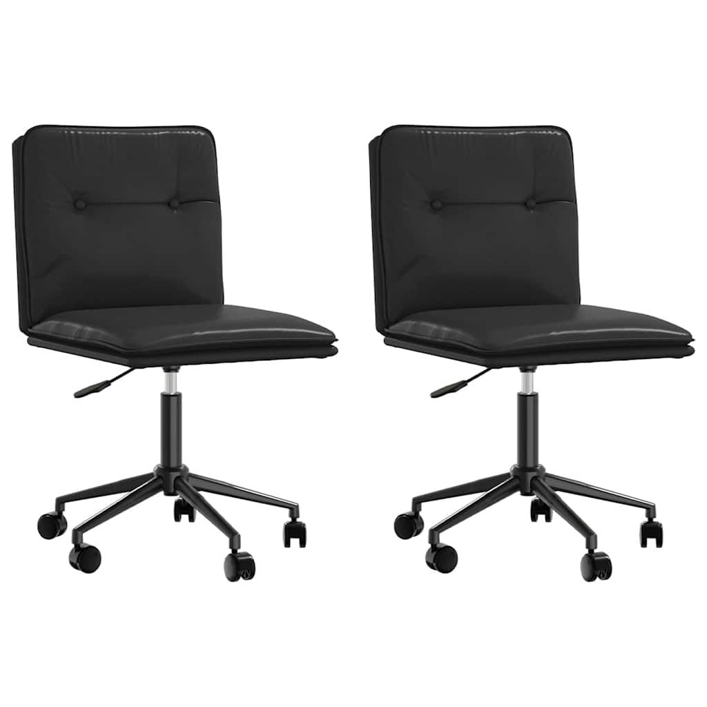 vidaXL Dining Chairs 2 pcs Black Faux Leather