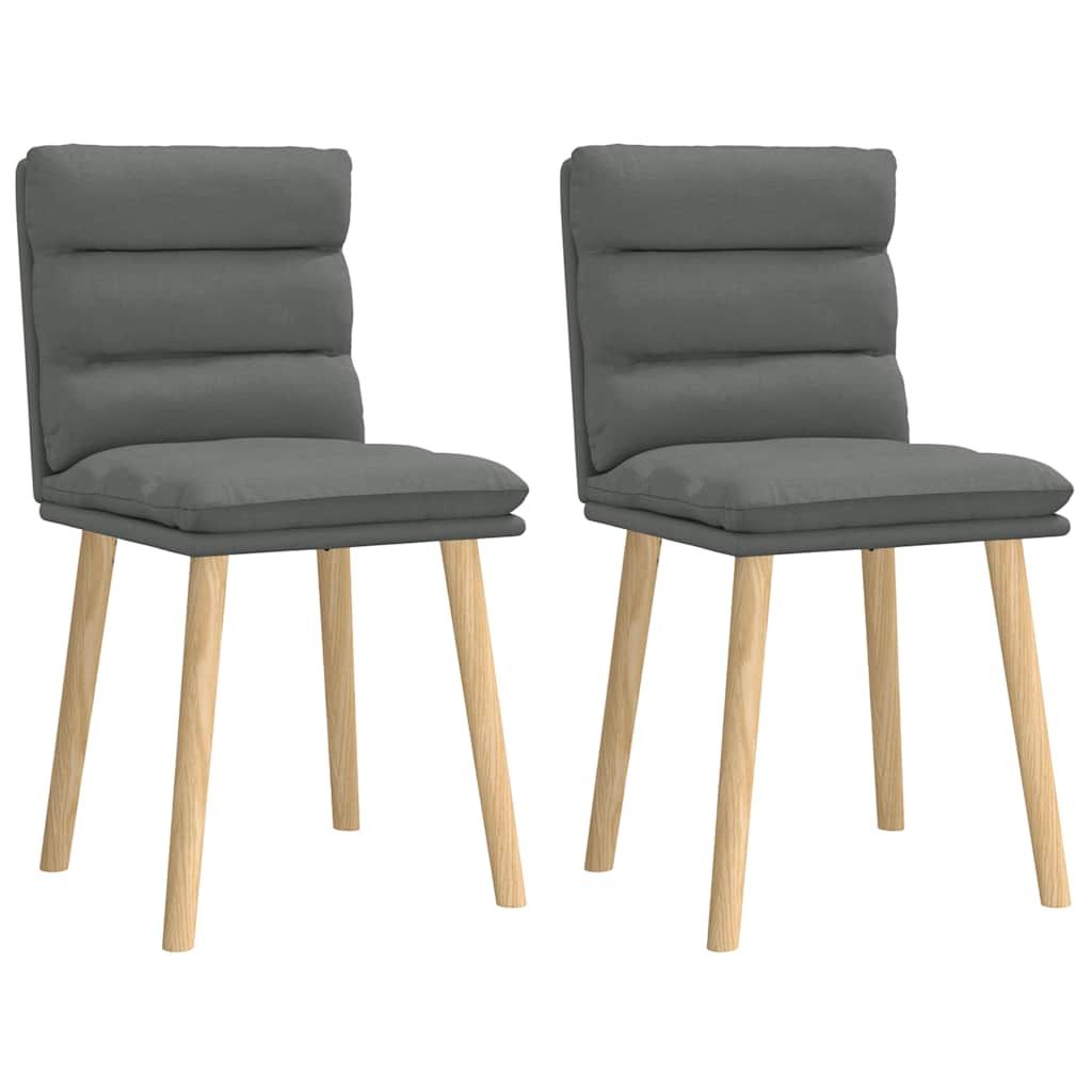 vidaXL Dining Chairs 2 pcs Dark Gray Fabric