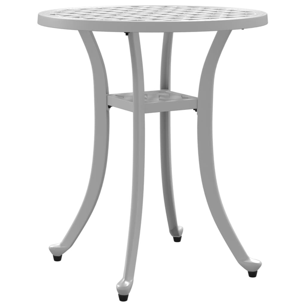vidaXL Garden Table White Ø48x53 cm Cast Aluminium