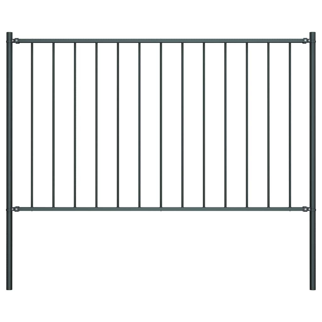 vidaXL Fence Panel Woerden with Posts Steel 1.7x1 m Anthracite