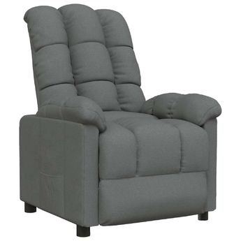 vidaXL Recliner Dark Gray Fabric