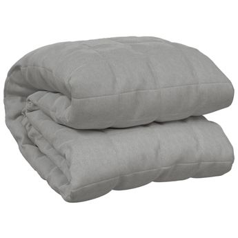 vidaXL Weighted Blanket Grey 220x240 cm King 11 kg Fabric