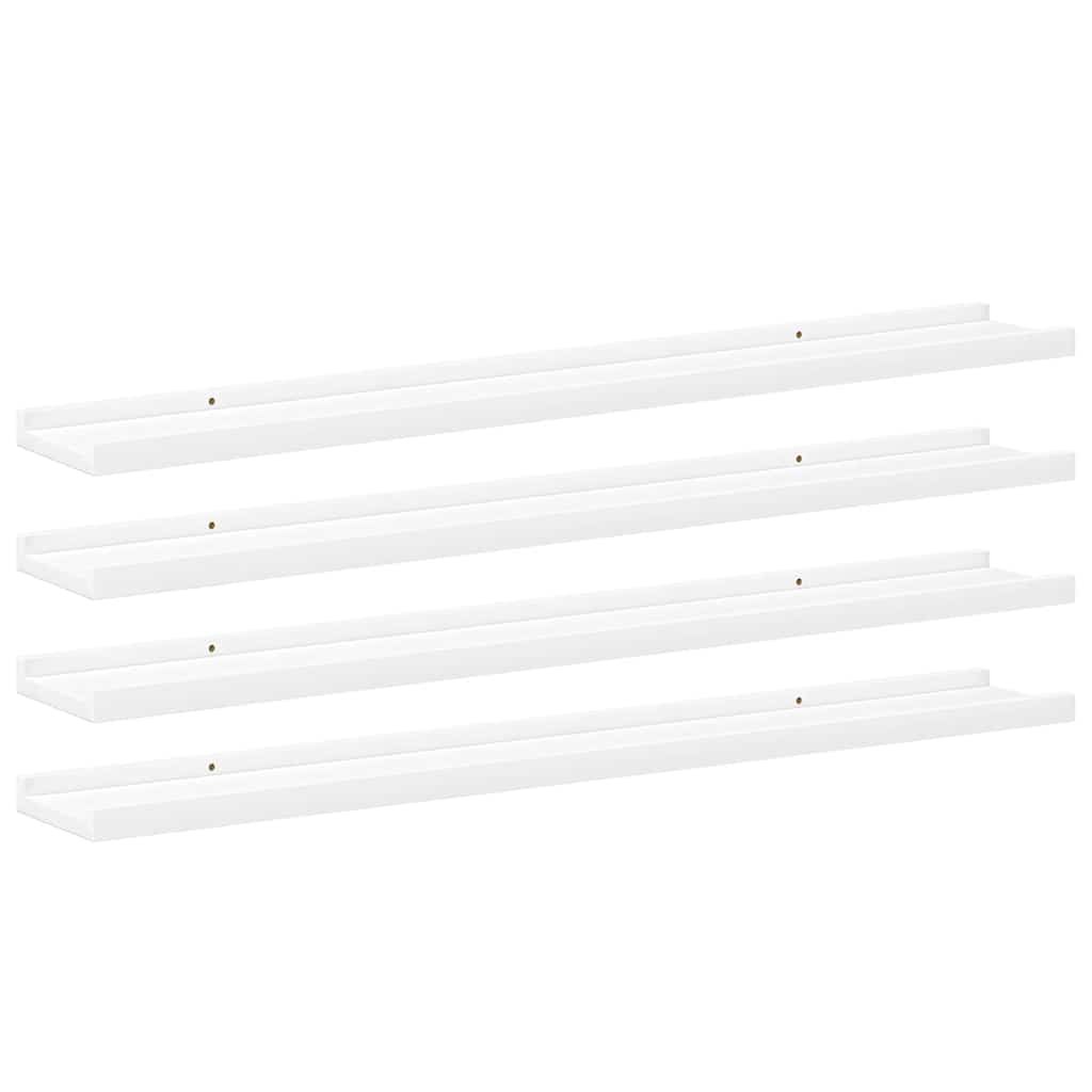 vidaXL Wall Shelves 4 pcs White 80x9x3 cm