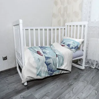 Sablio Vánoční dětské povlečení do postýlky Pohádková zima - 130x90 / 40x60