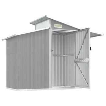vidaXL Garden Shed Grey 270x130x208.5 cm Galvanised Steel
