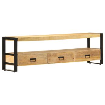 vidaXL TV Stand 59.1"x11.8"x17.7" Solid Wood Mango