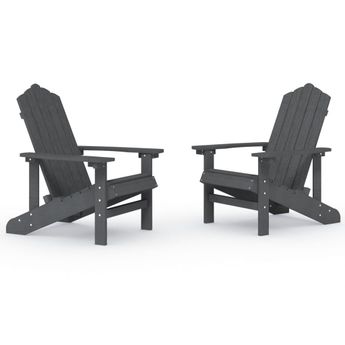 vidaXL Garden Adirondack Chairs 2 pcs HDPE Anthracite