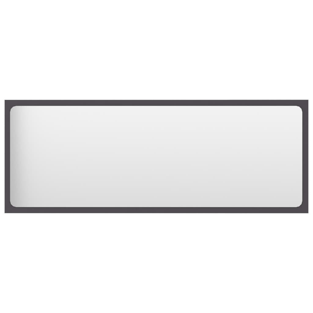 vidaXL Bathroom Mirror Grey 100x1.5x37 cm Engineered Wood
