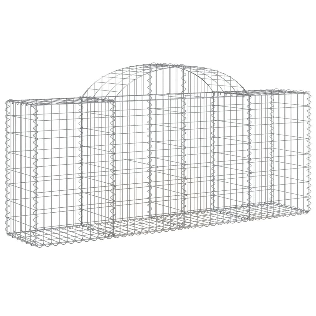 vidaXL Arched Gabion Basket 200x50x80/100 cm Galvanised Iron
