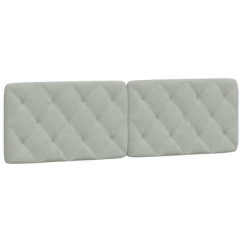 vidaXL Headboard Cushion Light Gray 59.8" Velvet