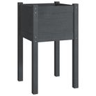 vidaXL Garden Planter Gray 15.7"x15.7"x27.6" Solid Wood Pine