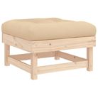 vidaXL Patio Footstool with Cushion Solid Wood Pine