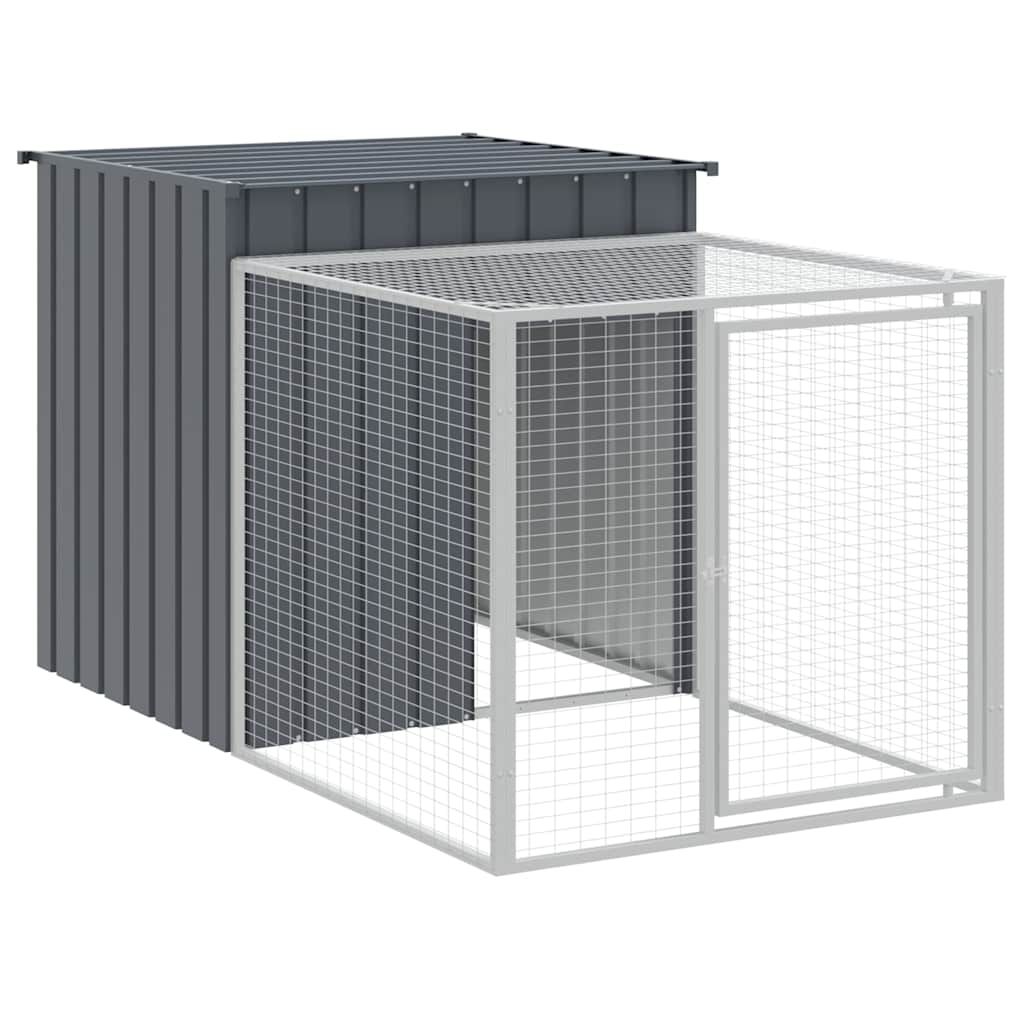 vidaXL Chicken Cage with Run Anthracite 43.3x79.1x43.3" Galvanised Steel