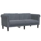 vidaXL Sofa 2-Seater Dark Gray Velvet