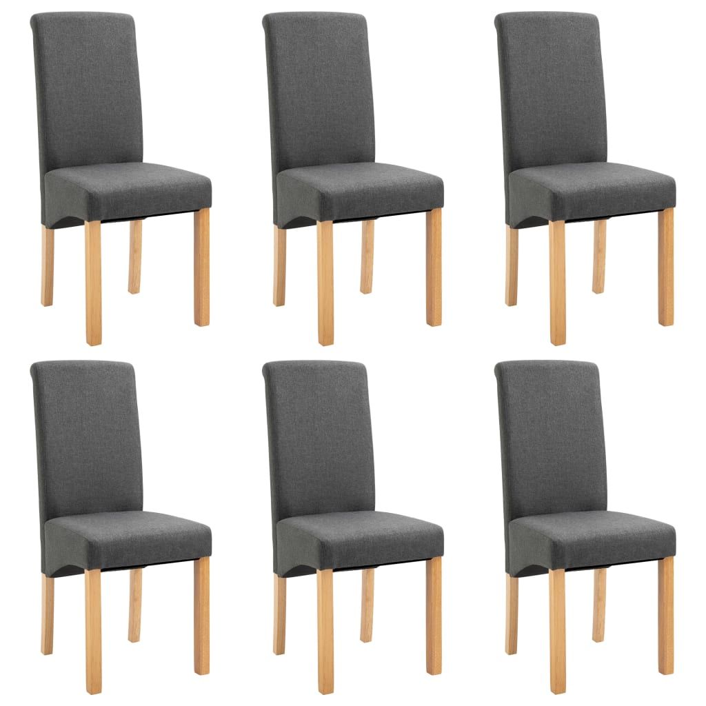 vidaXL Dining Chairs 6 pcs Gray Fabric