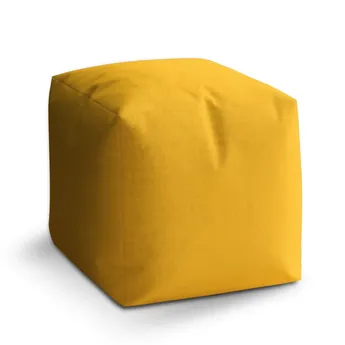 Sablio Taburet Cube Žlutooranžová - 60x60x60 cm