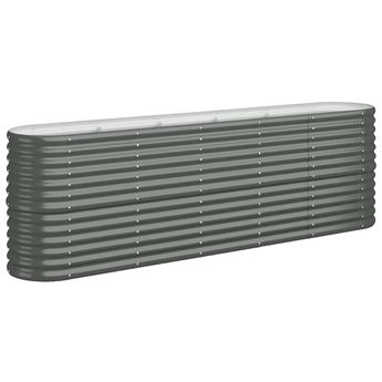 vidaXL Garden Raised Bed Galvanised Steel 224x40x68 cm Anthracite
