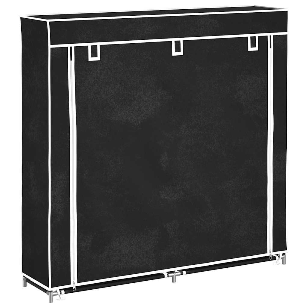 vidaXL Fabric Shoe Cabinet with Cover 45" x 11" x 43" Black