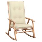 vidaXL Rocking Chair with Cushion Bamboo