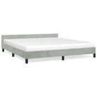 vidaXL Bed Frame without Mattress Light Grey King Velvet