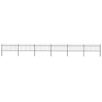 vidaXL Garden Fence with Spear Top Steel 1070x80 cm Black