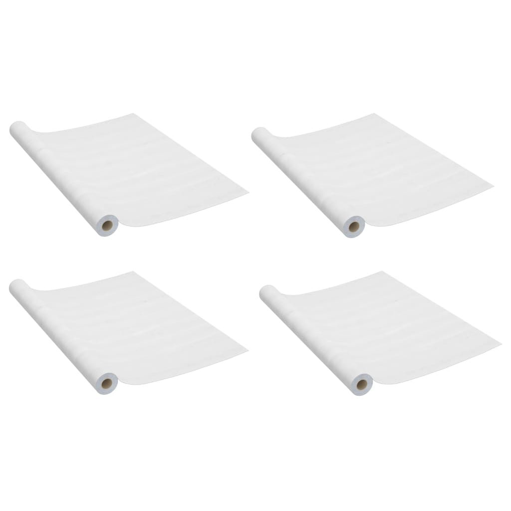 vidaXL Self-adhesive Door Films 4 pcs White Wood 210x90 cm PVC