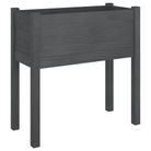 vidaXL Garden Planter Gray 27.6"x12.2"x27.6" Solid Wood Pine