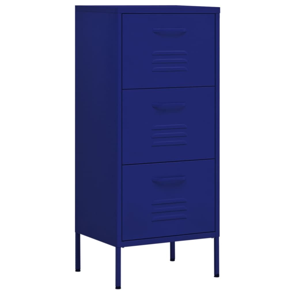 vidaXL Storage Cabinet Navy Blue 16.7"x13.8"x40" Steel