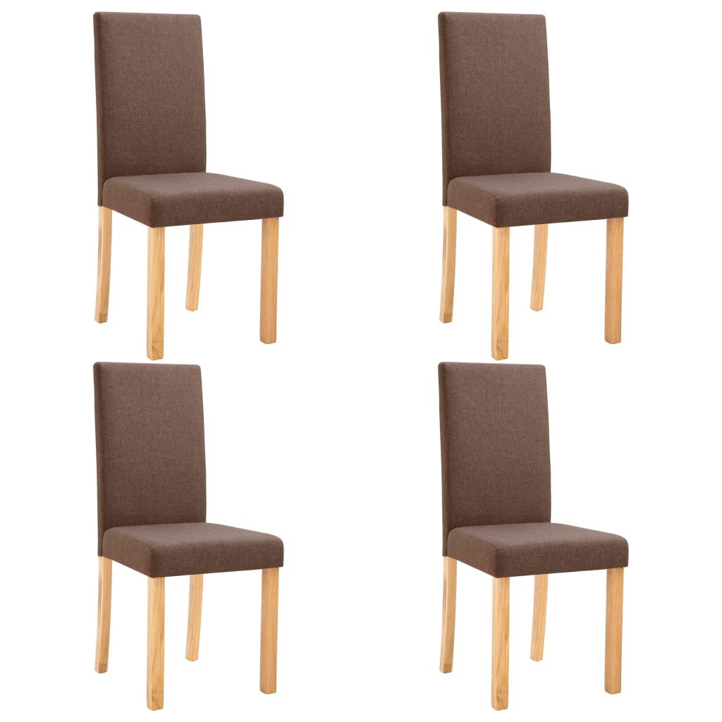 vidaXL Dining Chairs 4 pcs Brown Fabric