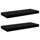 vidaXL Floating Wall Shelves 2 pcs High Gloss Black 23.6"x9.3"x1.5" MDF