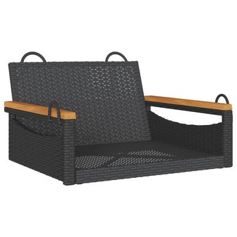 vidaXL Swing Bench Black 24.8"x24.4"x15.7" Poly Rattan