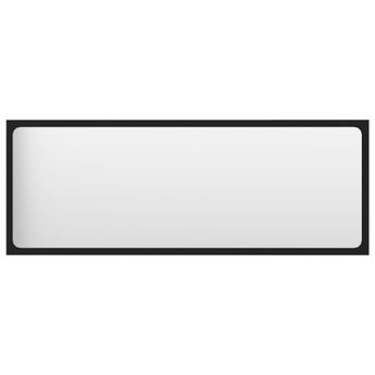 vidaXL Bathroom Mirror Black 39.4"x0.6"x14.6" Engineered Wood
