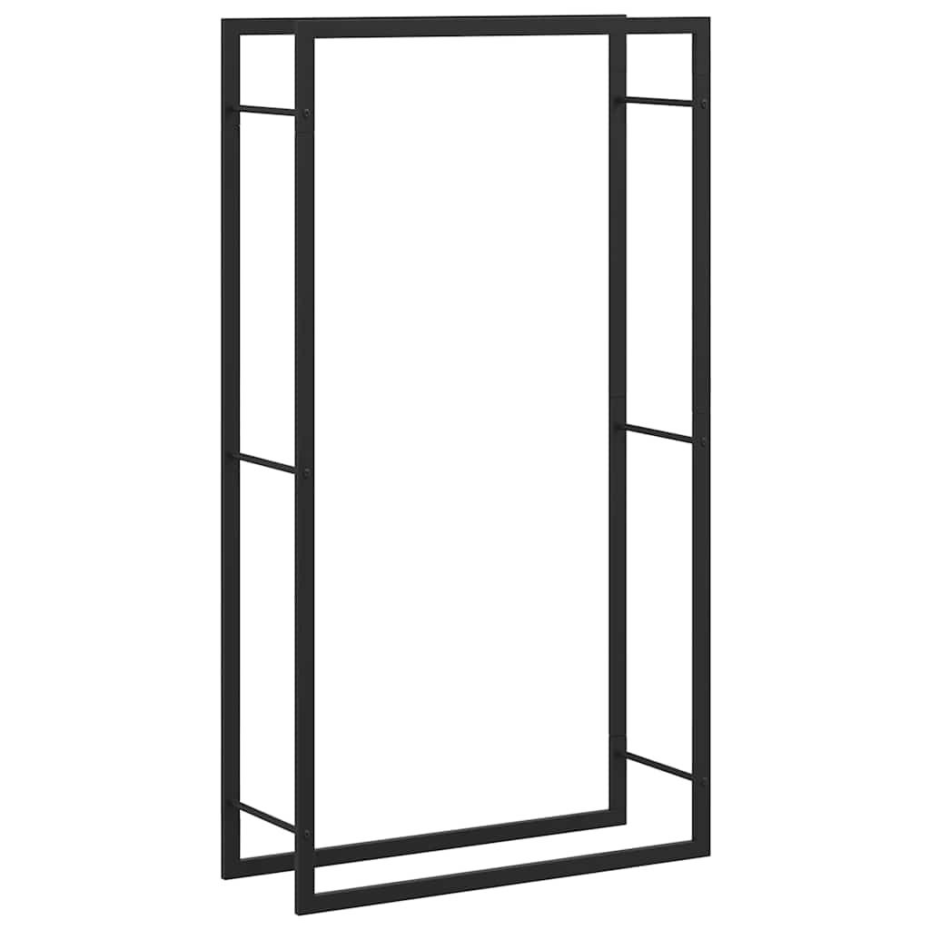 vidaXL Firewood Rack Matt Black 31.5x11.0x60.6" Steel