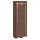 vidaXL Fabric Shoe Cabinet with Cover 22" x 11" x 64" Brown