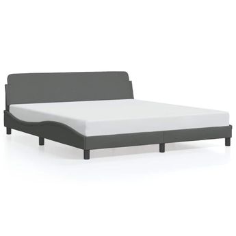 vidaXL Bed Frame "Dover" Dark Gray 59.8"x79.9" Fabric