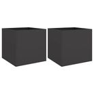 vidaXL Planters 2 pcs Black 16.5"x15.7"x15.4" Steel