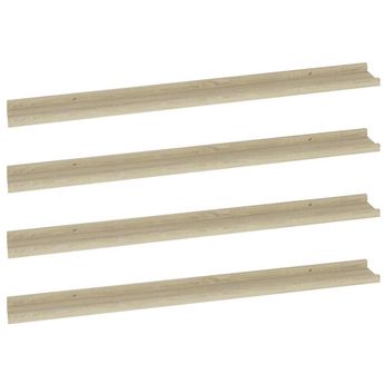 vidaXL Wall Shelves 4 pcs Sonoma Oak 100x9x3 cm