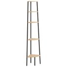 vidaXL 5-Tier Corner Shelf Light Brown and Black 45.5x31.5x180 cm